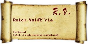 Reich Valéria névjegykártya